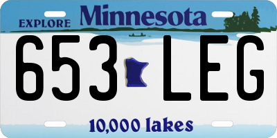 MN license plate 653LEG
