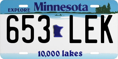 MN license plate 653LEK
