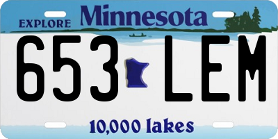 MN license plate 653LEM