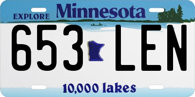 MN license plate 653LEN