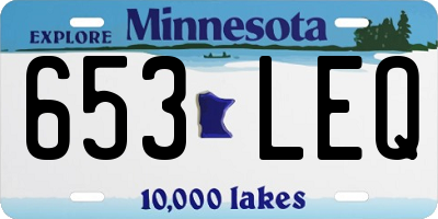 MN license plate 653LEQ