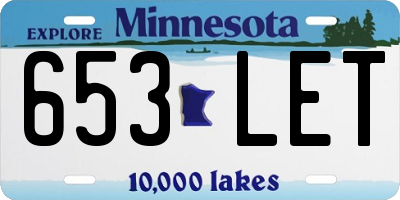 MN license plate 653LET