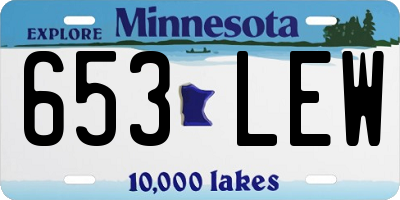 MN license plate 653LEW