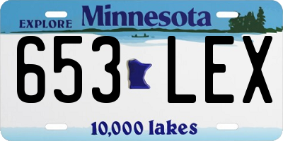 MN license plate 653LEX