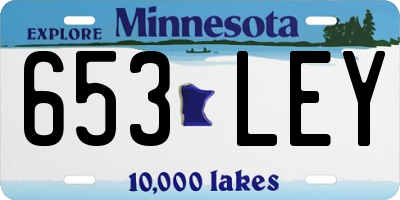 MN license plate 653LEY