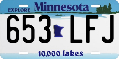 MN license plate 653LFJ