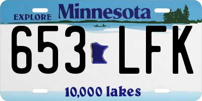 MN license plate 653LFK