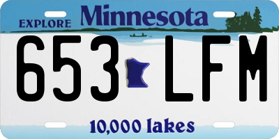 MN license plate 653LFM
