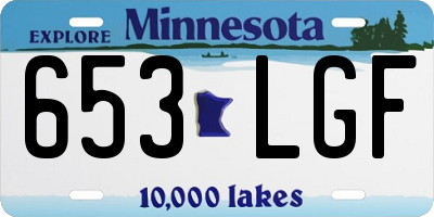 MN license plate 653LGF