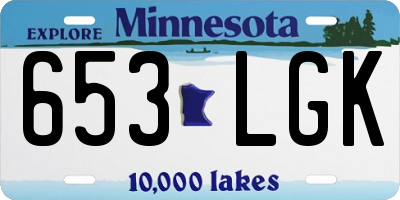 MN license plate 653LGK