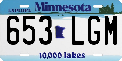 MN license plate 653LGM