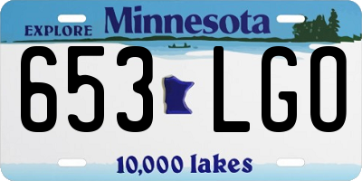 MN license plate 653LGO