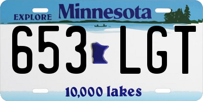 MN license plate 653LGT