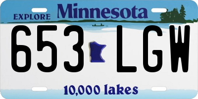 MN license plate 653LGW