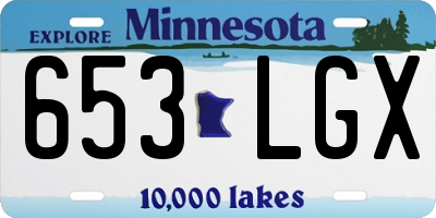MN license plate 653LGX