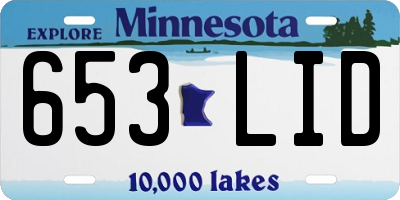 MN license plate 653LID