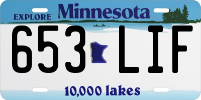 MN license plate 653LIF