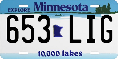 MN license plate 653LIG