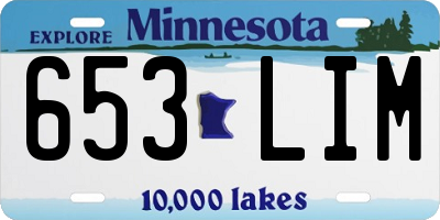 MN license plate 653LIM