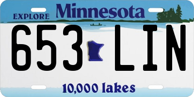 MN license plate 653LIN