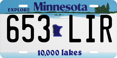 MN license plate 653LIR