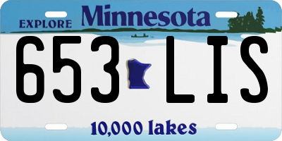 MN license plate 653LIS