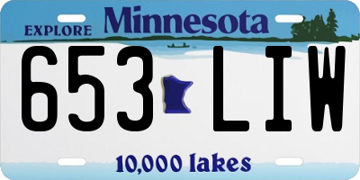 MN license plate 653LIW