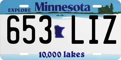 MN license plate 653LIZ