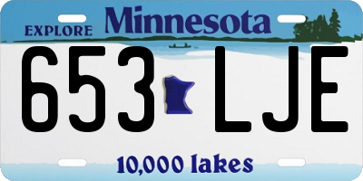 MN license plate 653LJE