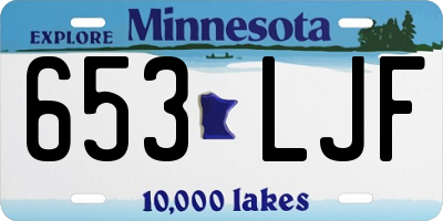 MN license plate 653LJF