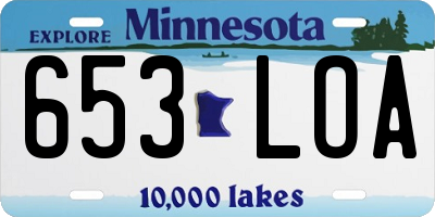 MN license plate 653LOA