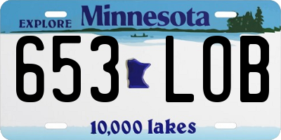 MN license plate 653LOB
