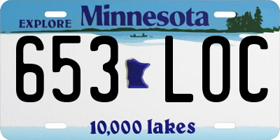 MN license plate 653LOC