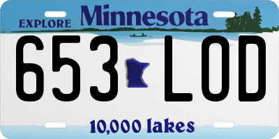 MN license plate 653LOD