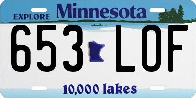 MN license plate 653LOF