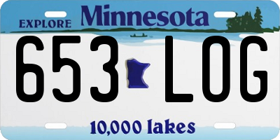 MN license plate 653LOG