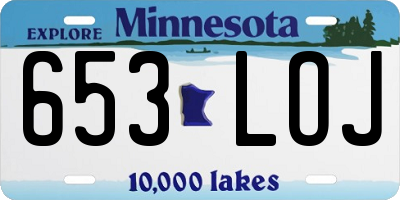 MN license plate 653LOJ