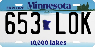 MN license plate 653LOK