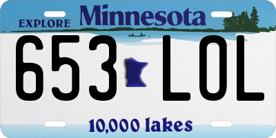 MN license plate 653LOL