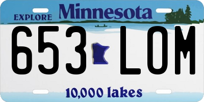 MN license plate 653LOM