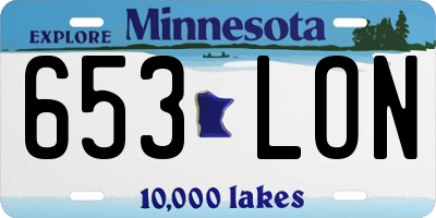 MN license plate 653LON