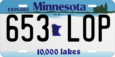 MN license plate 653LOP