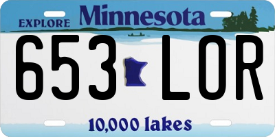 MN license plate 653LOR
