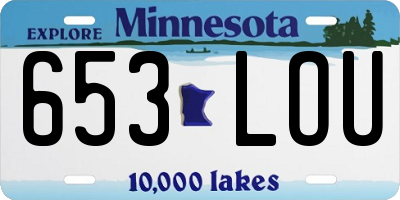 MN license plate 653LOU