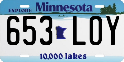 MN license plate 653LOY