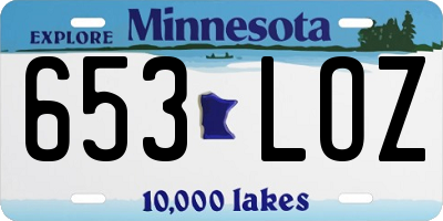 MN license plate 653LOZ