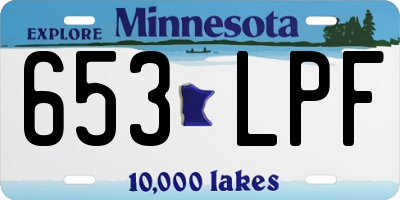MN license plate 653LPF