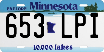MN license plate 653LPI