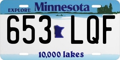 MN license plate 653LQF