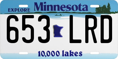 MN license plate 653LRD